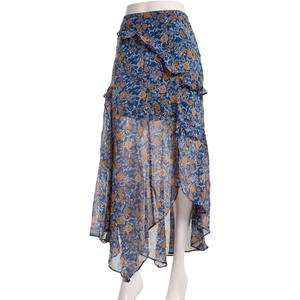 Juniors A. Byer Floral Ruffle Hanky Hem Skirt