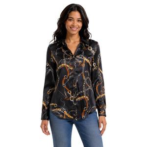 Juniors A. Byer Chain Portofino Button Up Blouse