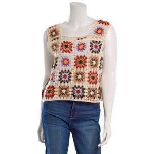 Juniors A. Byer Crochet Floral Patch Tank Top alternate view
