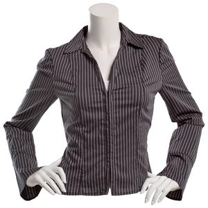 Juniors A. Byer Pinstripe Hook & Eye Blouse alternate view