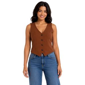 Juniors A. Byer Button Down V-Neck Vest alternate view