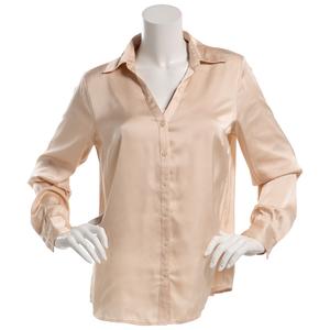 Juniors A. Byer Satin Button Up Top