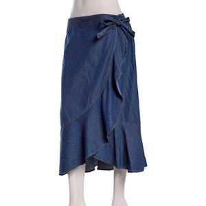 Juniors A. Byer Denim Ruffle Side Tie Wrap Skirt alternate view