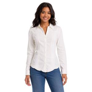 Juniors A. Byer Pintuck Poplin Ruffle Trim Button Up Top alternate view