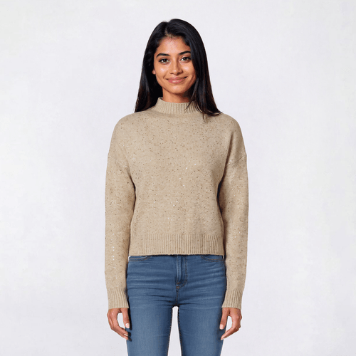 Juniors A. Byer Lurex Mock Neck Pullover Sweater