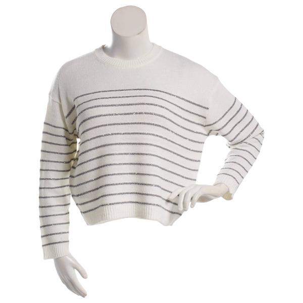 Juniors A. Byer Sequin Striped Drop Shoulder Sweater alternate view