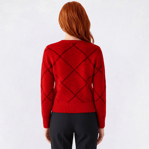 Juniors A. Byer Argyle 3D Bow Meet & Greet Sweater alternate view