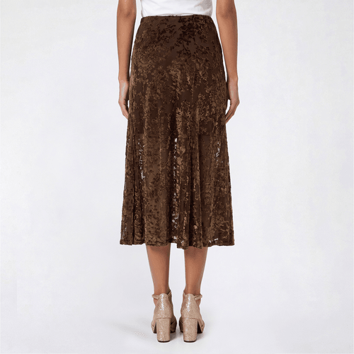 Juniors A. Byer Flock Velvet Midi Skirt alternate view