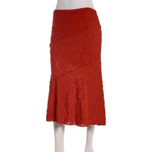 Juniors A. Byer Pucker Lace Midi Skirt w/ Asymmetrical Seam