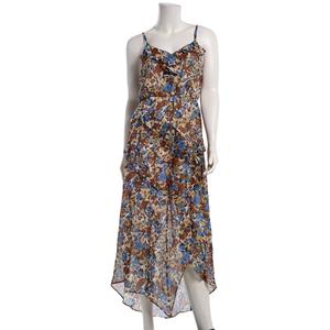 Juniors A. Byer Floral Asymmetrical Ruffle Side Slit Midi Dress alternate view