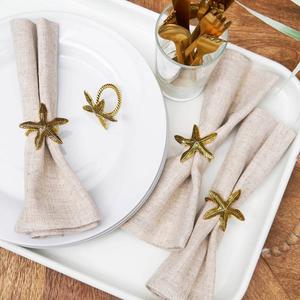 Gold Starfish Napkin Ring Set Of 4