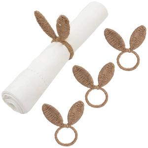 Natural Bunny Ears Napkin Ring Set Of 4