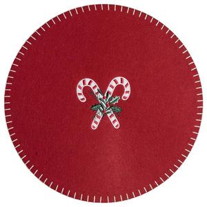 Candy Cane Felt Round Placemat