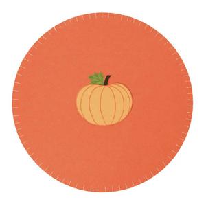 Harvest 14in. Pumpkin Felt Round Placemat