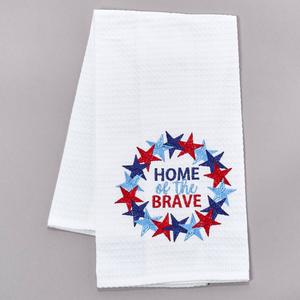 Home Of The Brave Wreath Waffle Weave Kitchen Towel