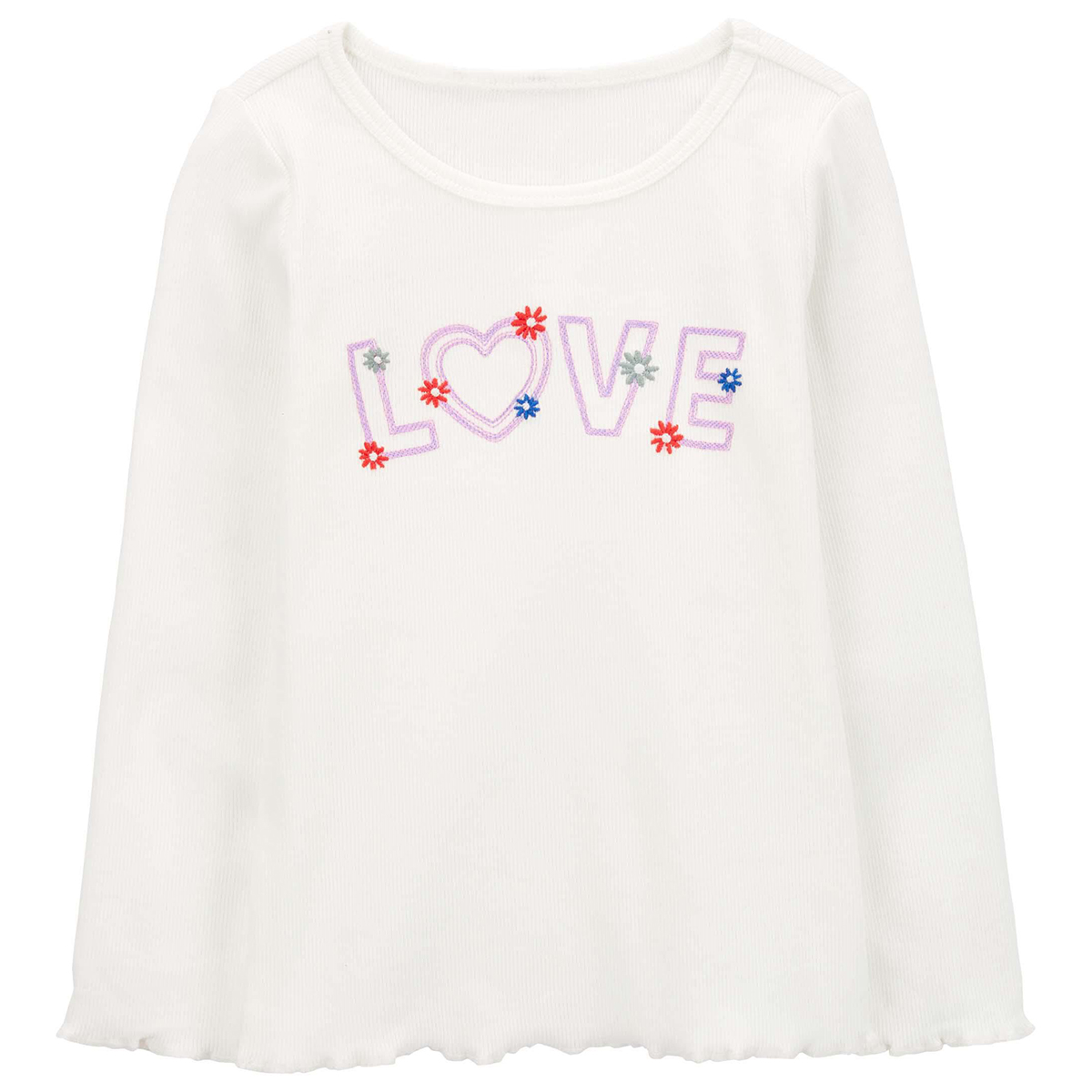 Toddler Girl Carters(R) Love Embroidered Long Sleeve Top