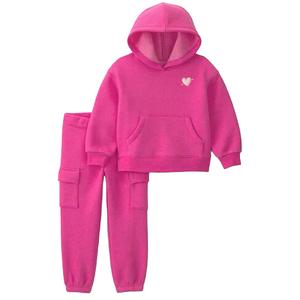 Toddler Girl Carter's(R) You Go Girl Heart Pink Hoodie & Pants Set alternate view