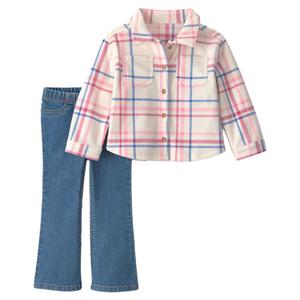 Toddler Girl Carter's(R) Plaid Button-Up & Denim Pants 2pc. Set alternate view
