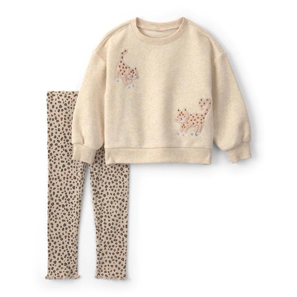 Toddler Girl Carter's(R) Leopard Fleece Long Sleeve Top & Pants Set