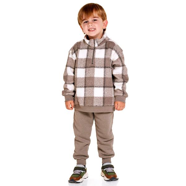 Toddler Boy Carter's(R) Checkered Fleece Top & Pants Set alternate view