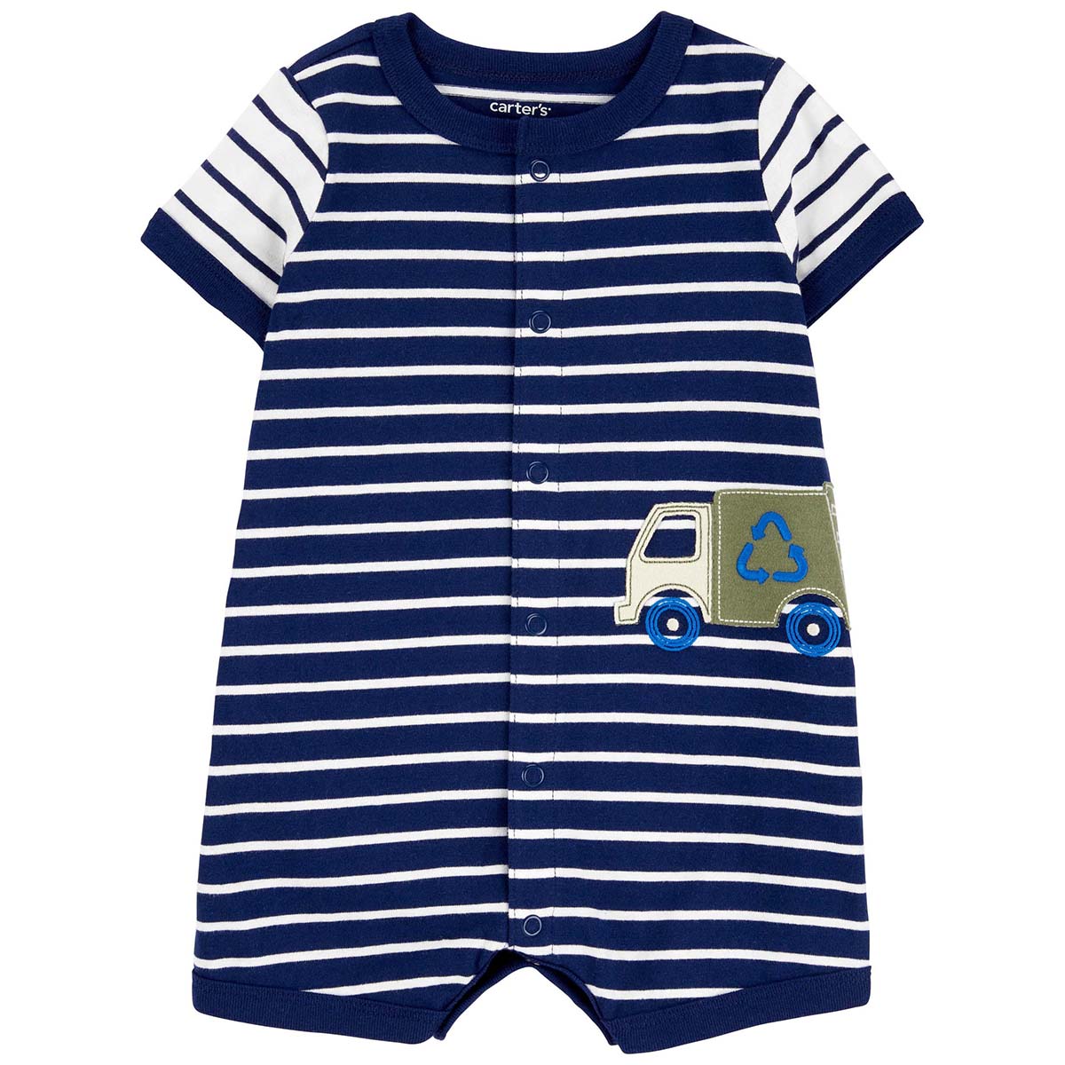 Baby Boy (NB-24M) Carters(R) Recycle Truck Stripe Snap Up Romper