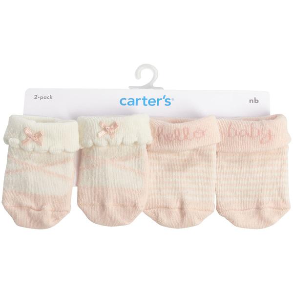 Baby Girl (NB) Carter's(R) 2pk. Bow Tie & Striped Booties