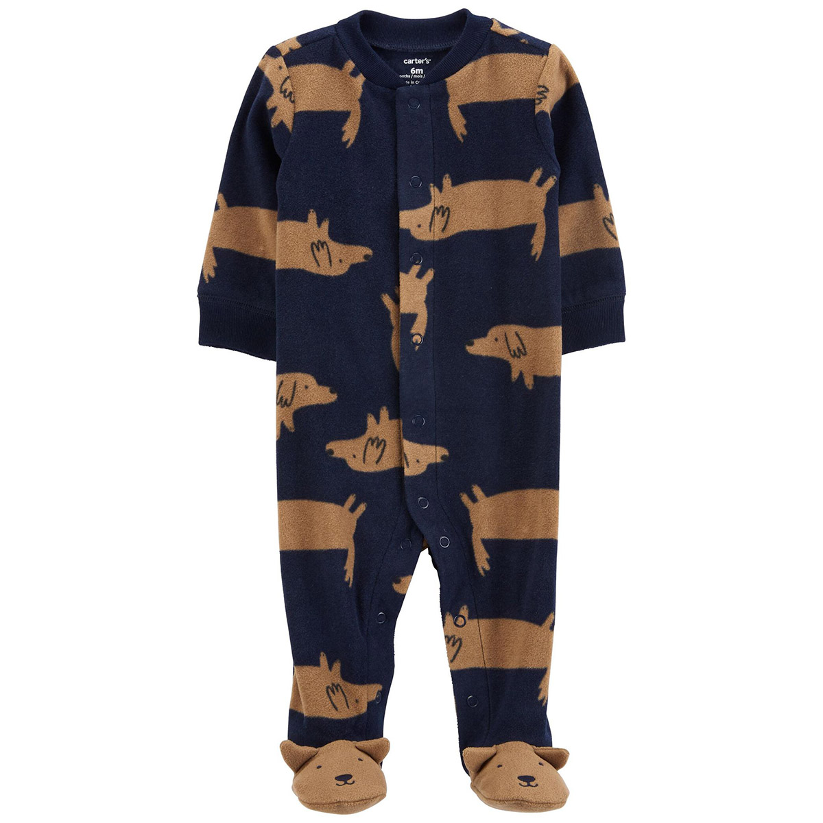 Baby Boy (NB-9M) Carters(R) Doggy Micro Fleece Zip Up Pajamas