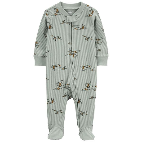 Baby Boy (NB-9M) Carters(R) Ribbed Airplane Sleep & Play alternate view