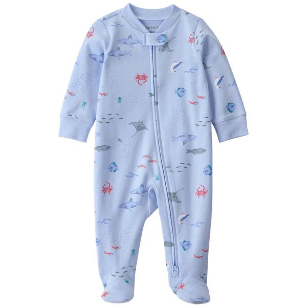 Baby Boy (NB-9M) Carter's(R) Ocean Theme 2 Way Zip Pajamas
