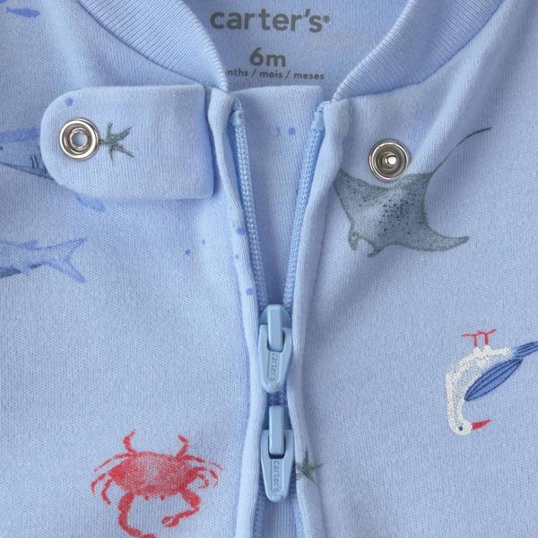 Baby Boy (NB-9M) Carter's(R) Ocean Theme 2 Way Zip Pajamas alternate view