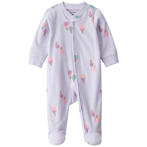 Baby Girl (NB-9M) Carter's(R) Ice Cream Ribbed Footie Pajamas