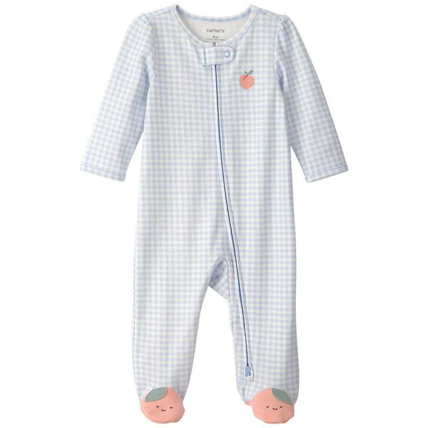 Baby Girl (NB-9M) Carter's(R) Peach Gingham Footie Pajama