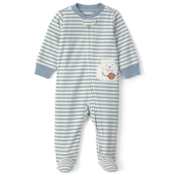Baby Unisex (NB-9M) Carter's(R) Milk & Cookies Striped Pajamas alternate view