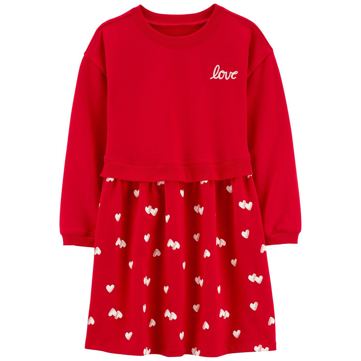 Girls Carter's(R) Valentine's Sweatshirt Heart Dress