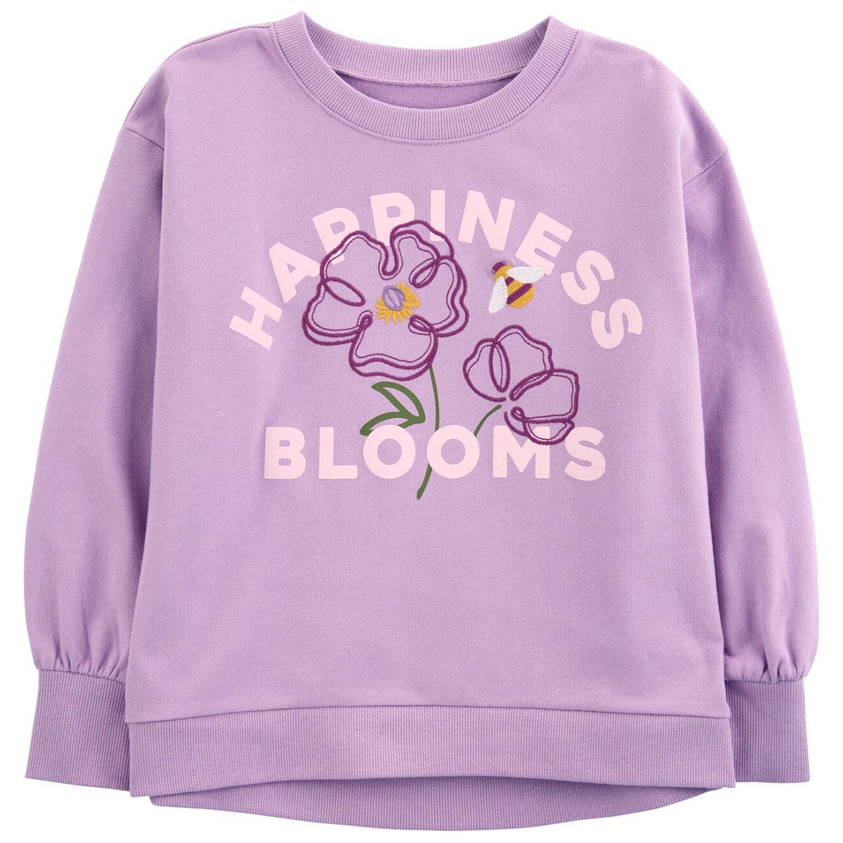 Girls Carter's(R) Happiness Floral French Terry Sweatshirt