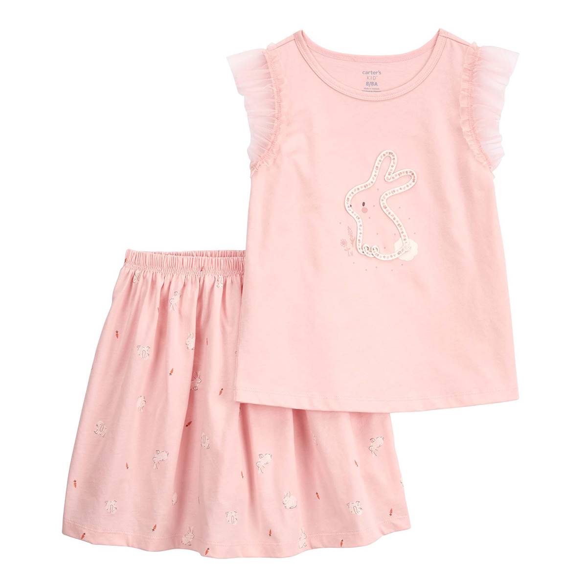 Girls Carter's(R) Bunny Top & Skorts Set