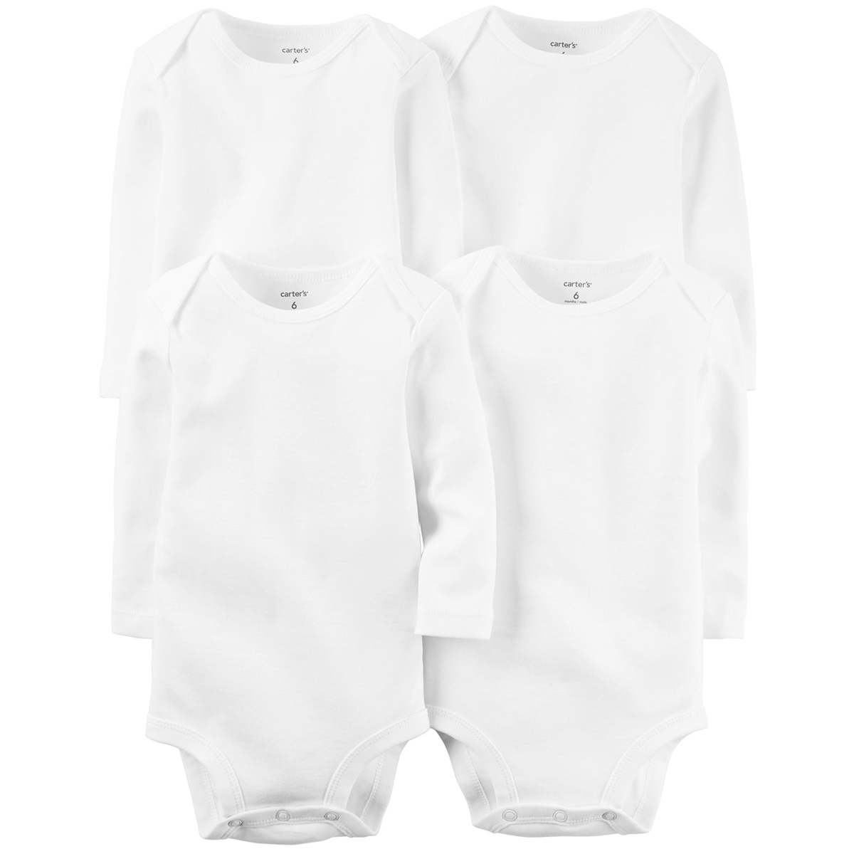Baby Unisex (NB-24M) Carter's(R) 4pk. Long Sleeve White Bodysuits