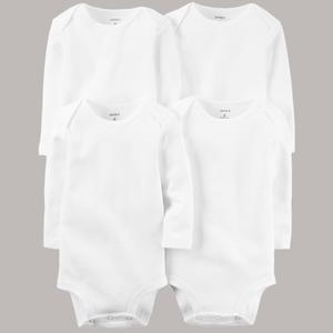 Baby Unisex (NB-24M) Carter's(R) 4pk. Long Sleeve White Bodysuits