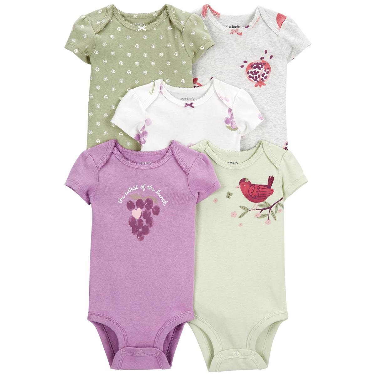 Baby Girl (NB-24M) Carter's(R) 5pk. Berry Bunch Bodysuits