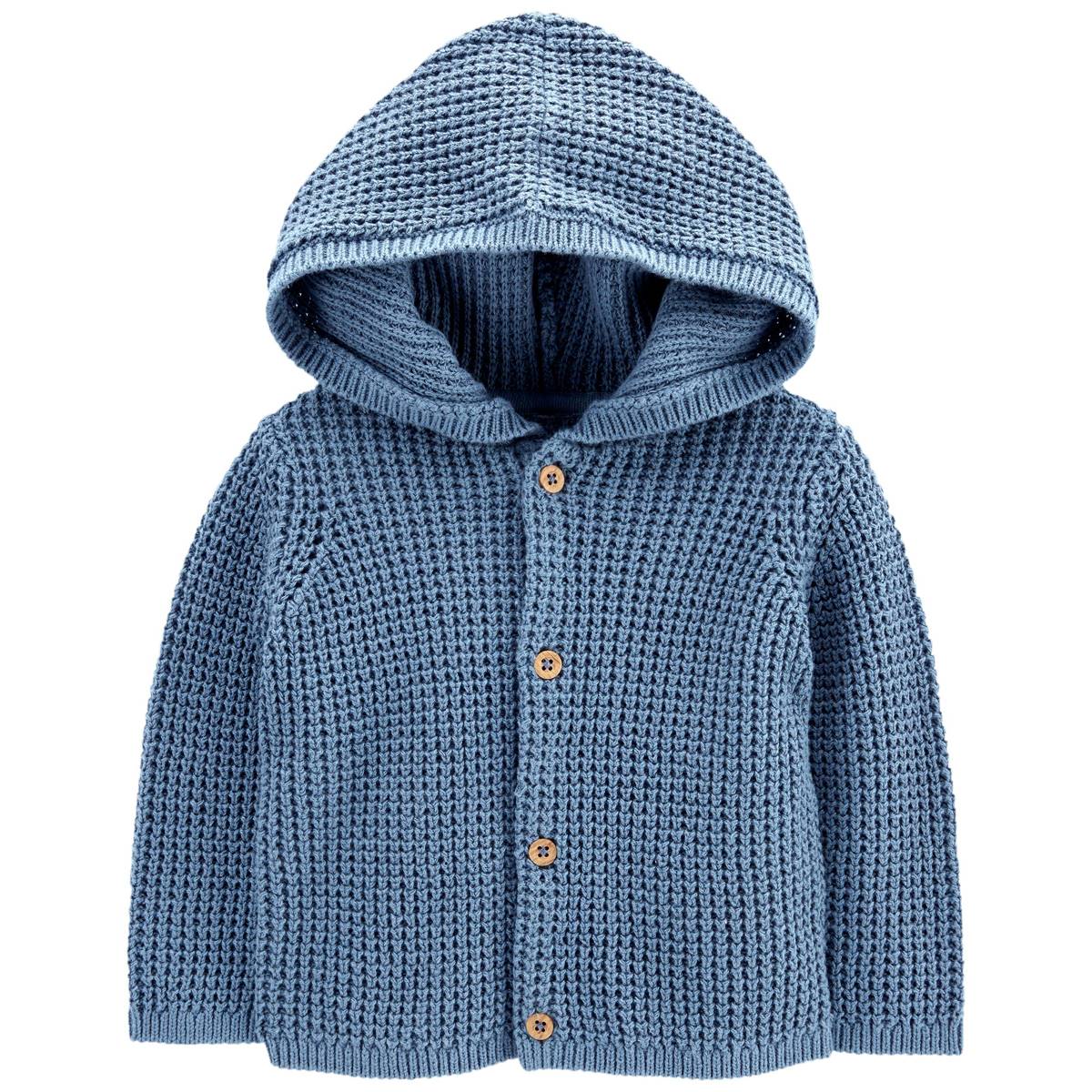 Baby Boy (NB-12M) Carter's(R) Knit Hooded Cardigan - Light Navy