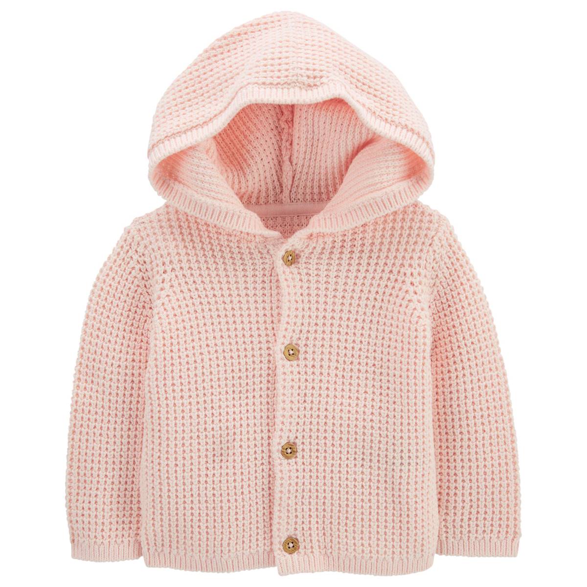 Baby Girl (NB-12M) Carter's(R) Knit Hooded Cardigan - Light Pink
