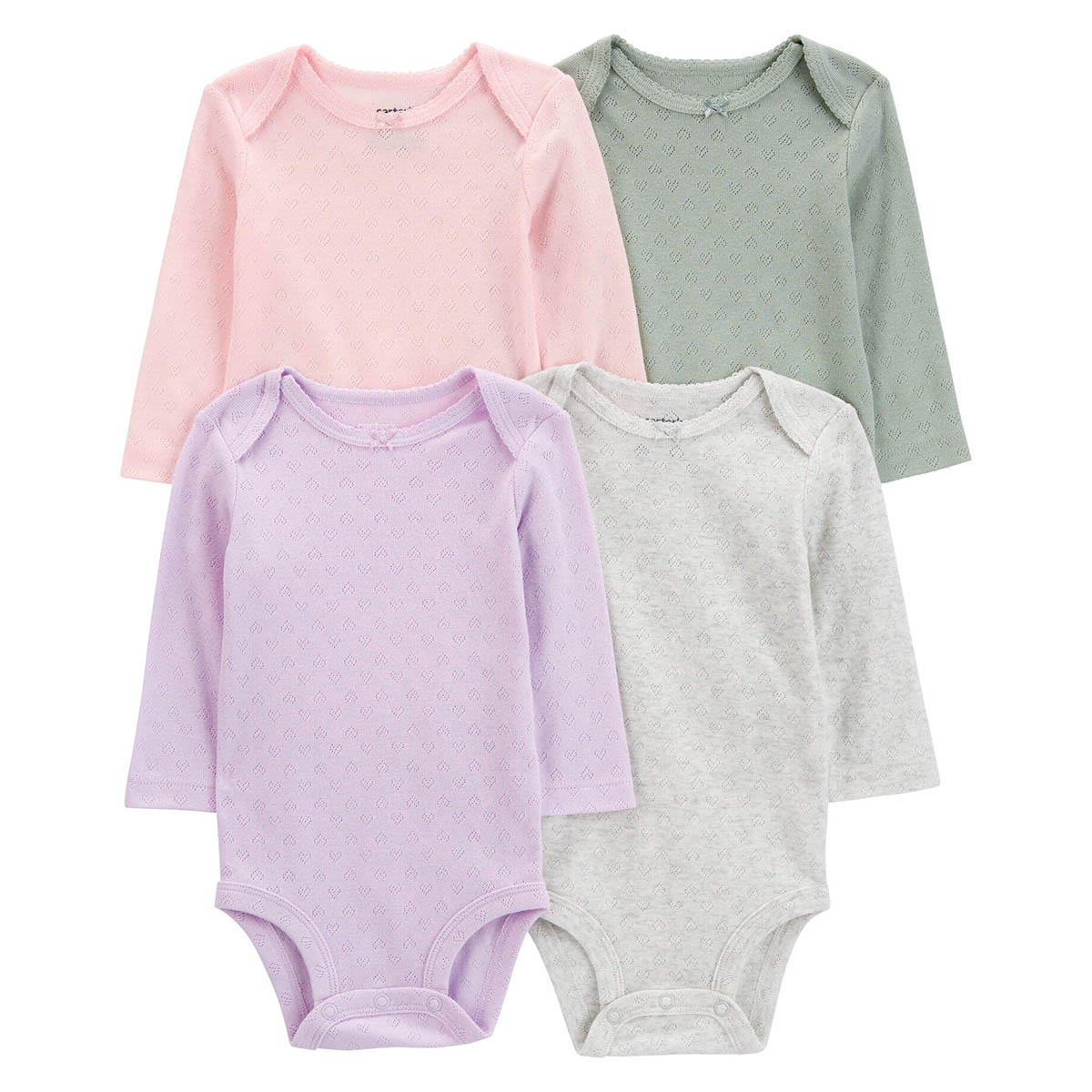 Baby Girl (NB-24M) Carters(R) 4pk. Heart Pointelle Bodysuits