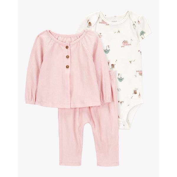 Baby Girl (NB-12M) Carter's(R) 3pc. Home Grown Floral Cardigan Set