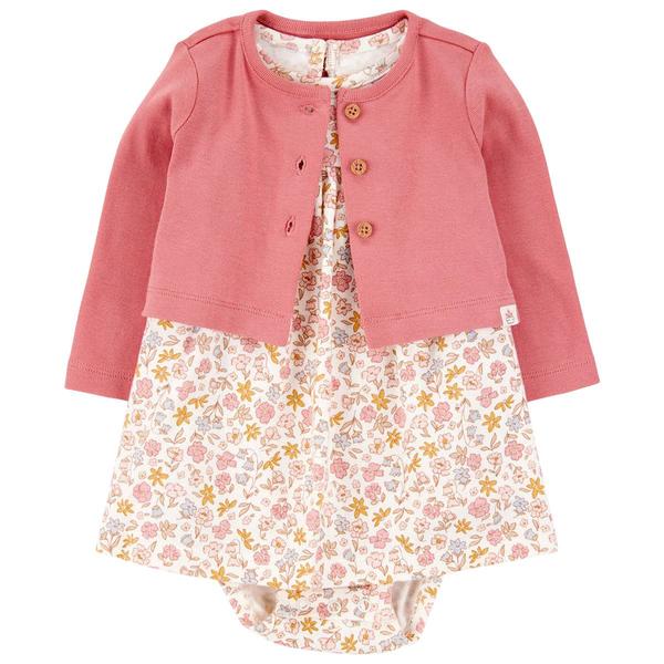 Baby Girl (NB-12M) Carters(R) Floral Bodysuit Dress with Cardigan
