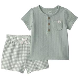 Baby Boy (NB-12M) Carter's(R) Tee & Gingham Shorts Set