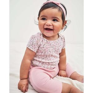 Baby Girl (NB-12M) Carter's(R) 3pc. Floral Onesie/Pants Set alternate view