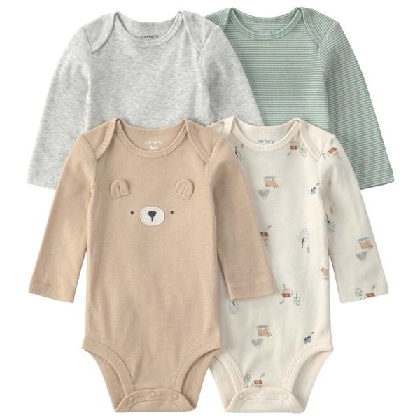 Baby Unisex (NB-24M) Carter's(R) 4pk. Bear Long Sleeve Bodysuits