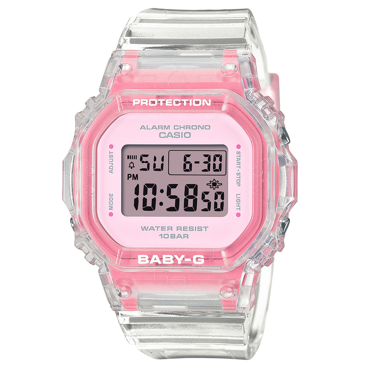 Womens G-Shock Pink & Clear Digital Watch - BGD565SJ-7