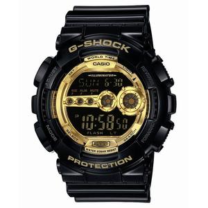 Mens G-Shock Black & Gold Series Digital Watch - GD100GB-1CS