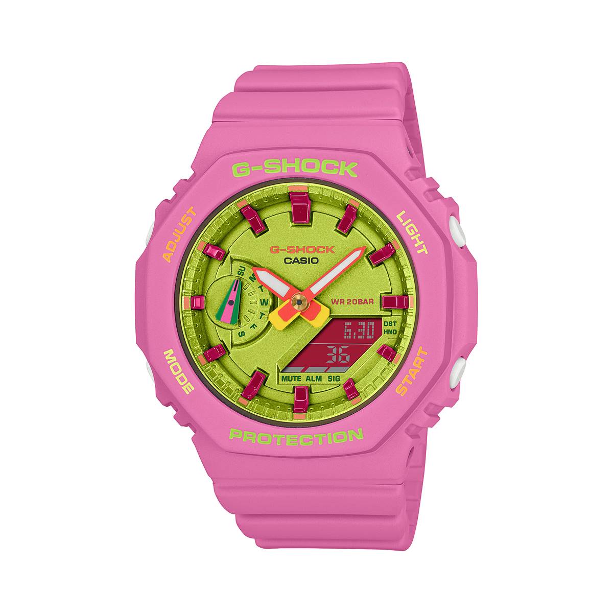 Womens G-Shock 42.9mm Pink Digital Watch - GMAS2100BS4A